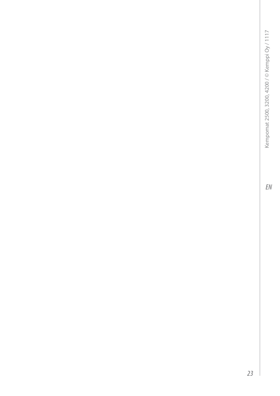 En 23 | Kemppi Kempomat 2500 User Manual | Page 25 / 26