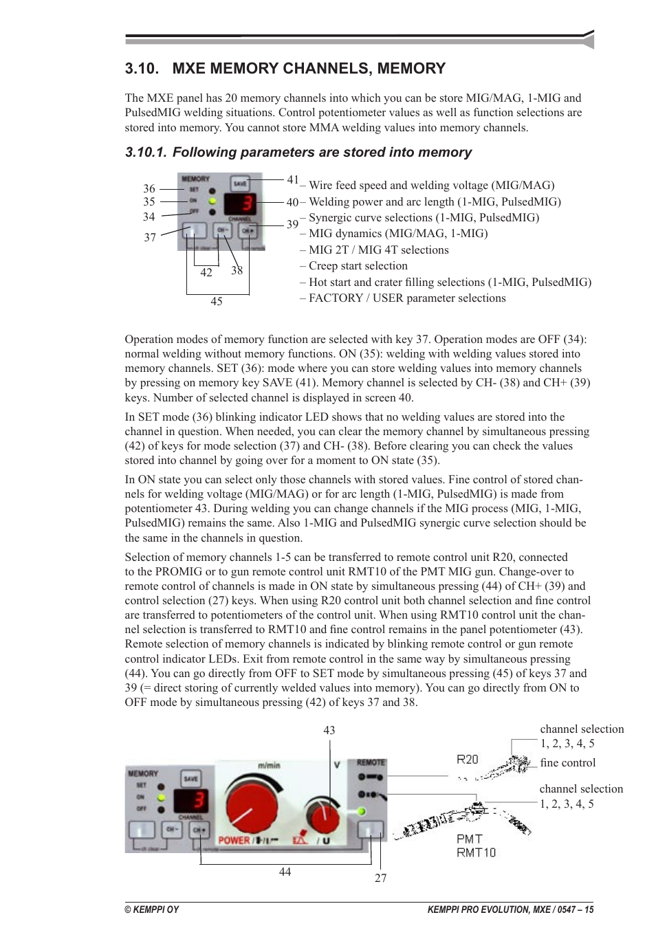 Kemppi ProMXE User Manual | Page 15 / 20