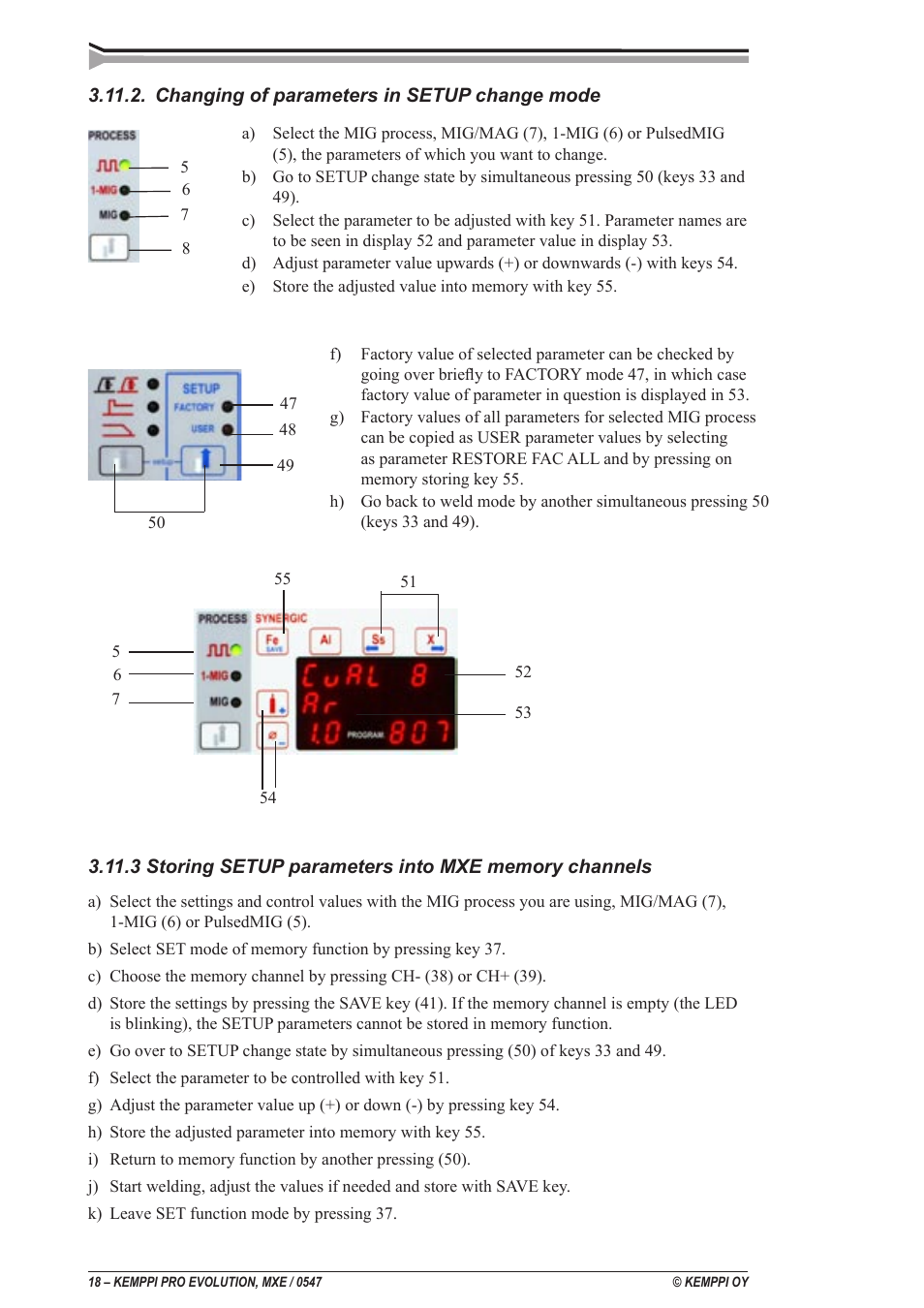 Kemppi ProMXE User Manual | Page 18 / 20