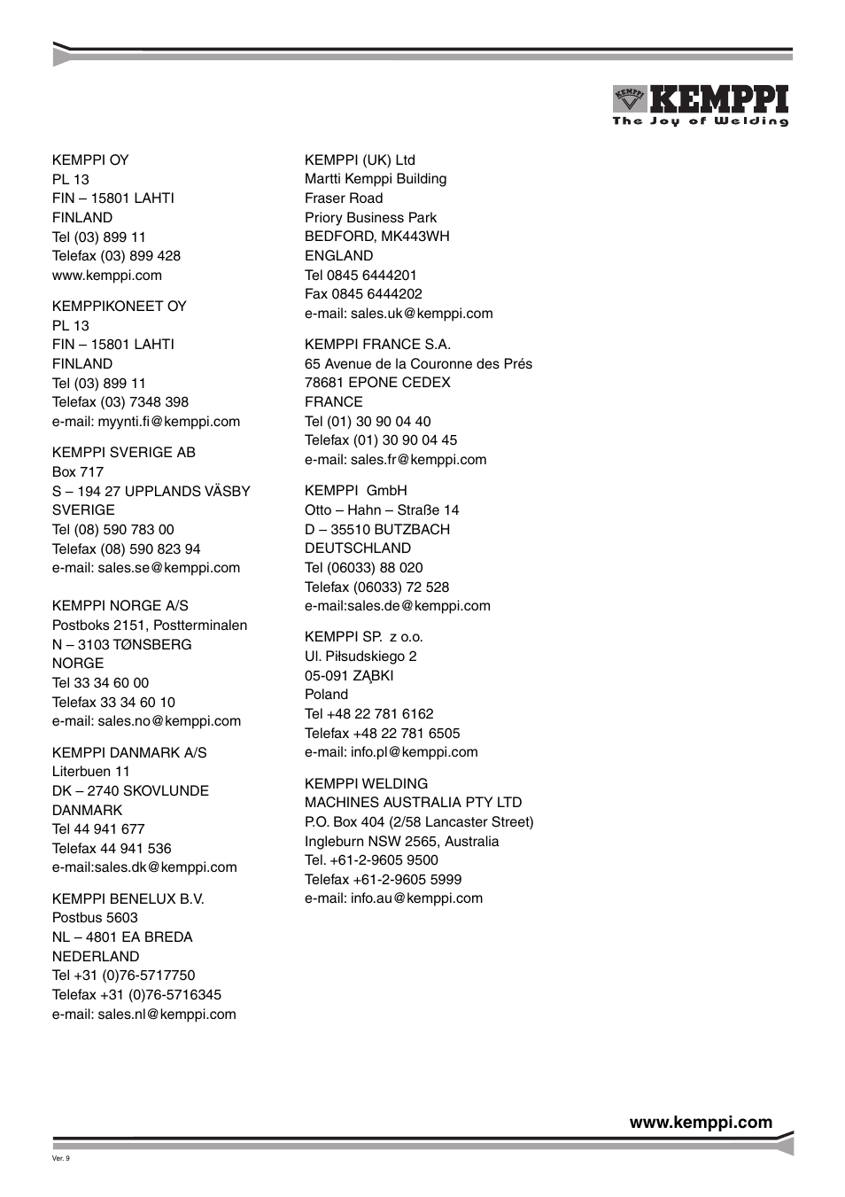 Kemppi ProMXE User Manual | Page 20 / 20