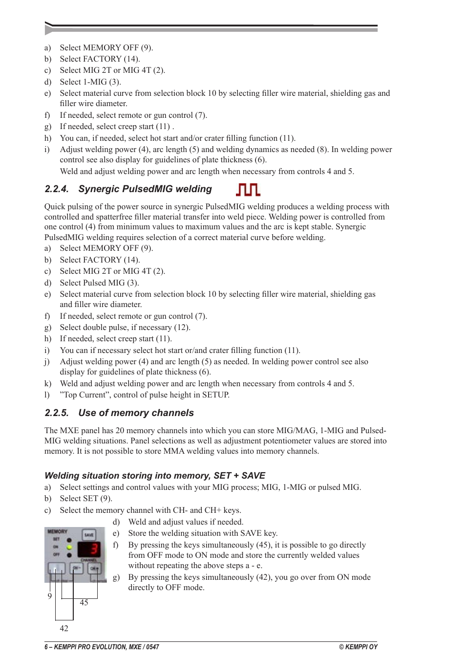 Kemppi ProMXE User Manual | Page 6 / 20