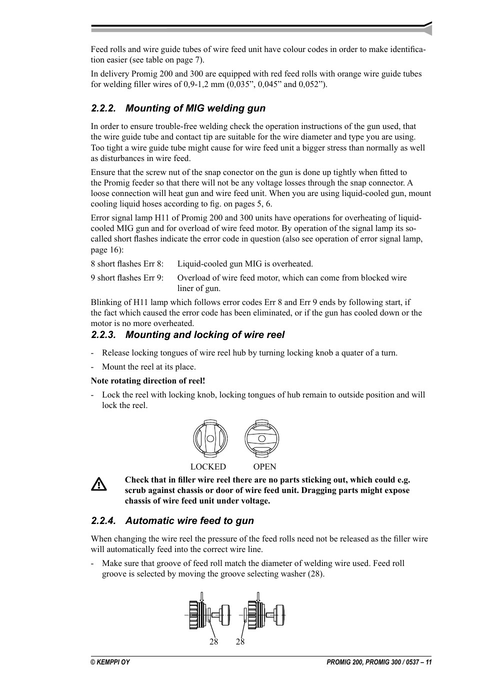 Kemppi Promig 200 User Manual | Page 11 / 22