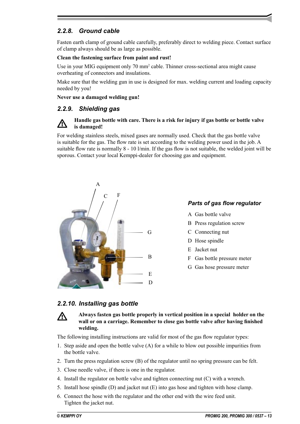 Kemppi Promig 200 User Manual | Page 13 / 22