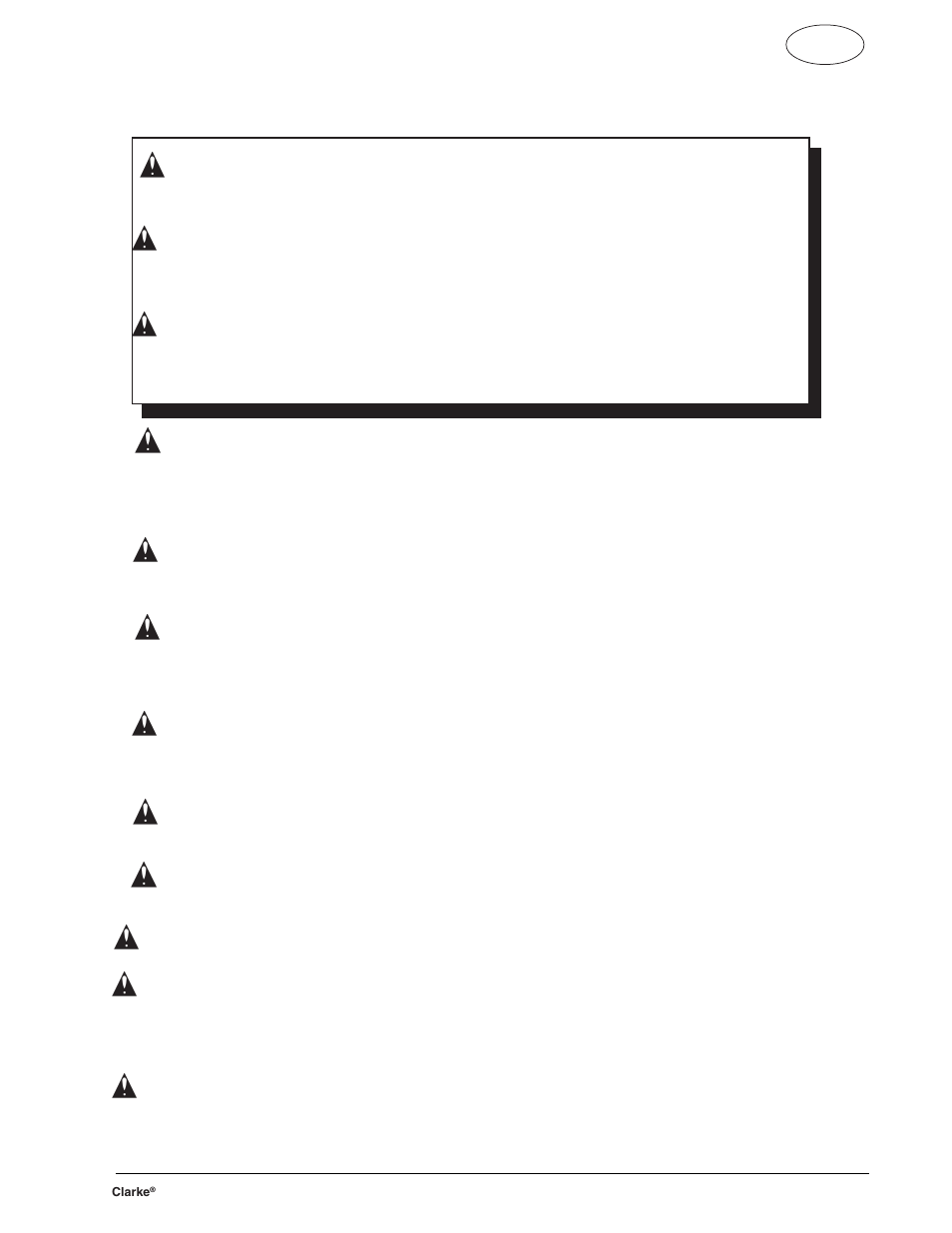 Instructions pour la sécurité de l'opérateur | Clarke FOCUS S17 User Manual | Page 55 / 110