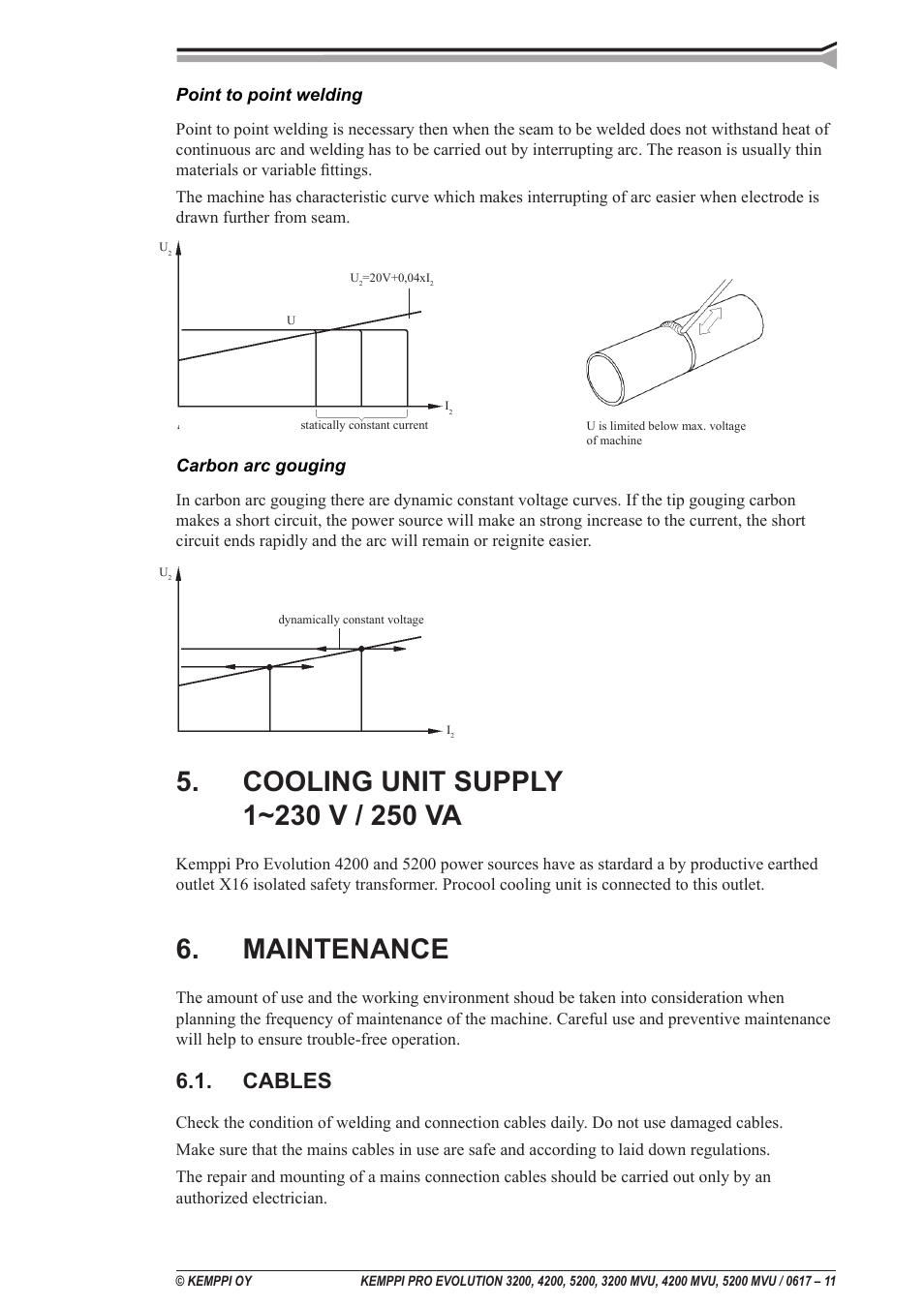 Maintenance, Cables | Kemppi Pro Evolution 3200 User Manual | Page 11 / 17