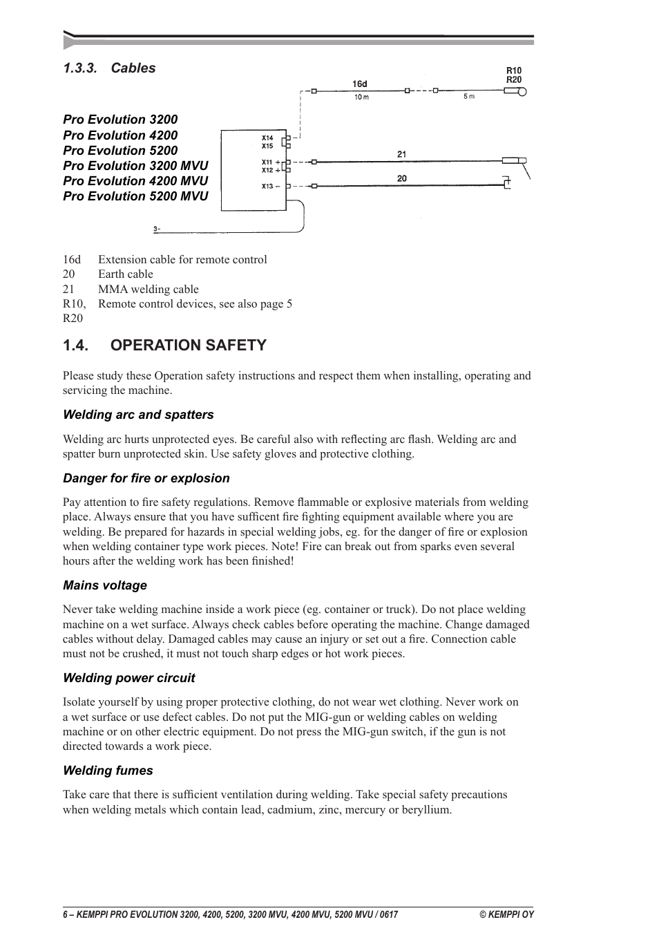 Operation safety | Kemppi Pro Evolution 3200 User Manual | Page 6 / 17