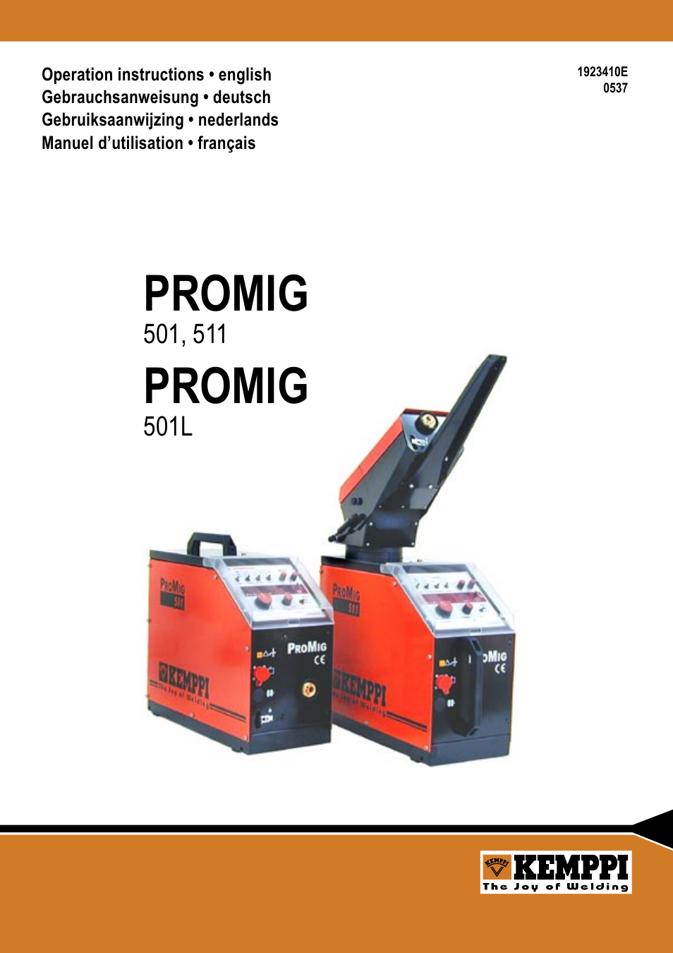 Kemppi Protig 501L User Manual | 37 pages