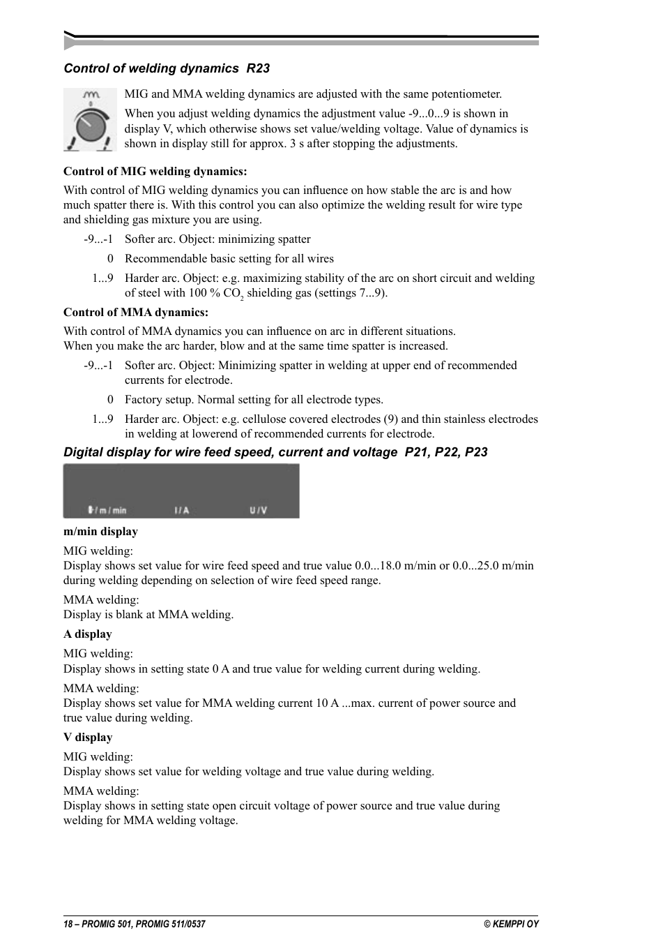 Kemppi Protig 501L User Manual | Page 18 / 37