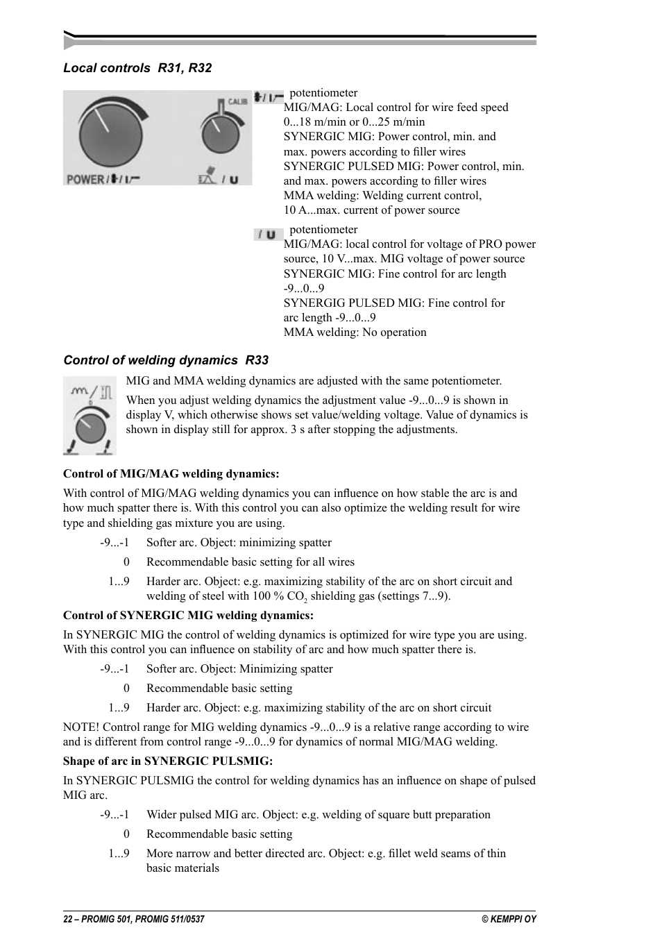 Kemppi Protig 501L User Manual | Page 22 / 37