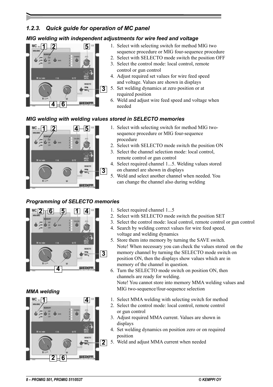 Kemppi Protig 501L User Manual | Page 8 / 37