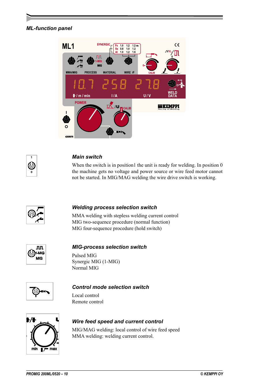 Kemppi Promig 200 ML User Manual | Page 10 / 18