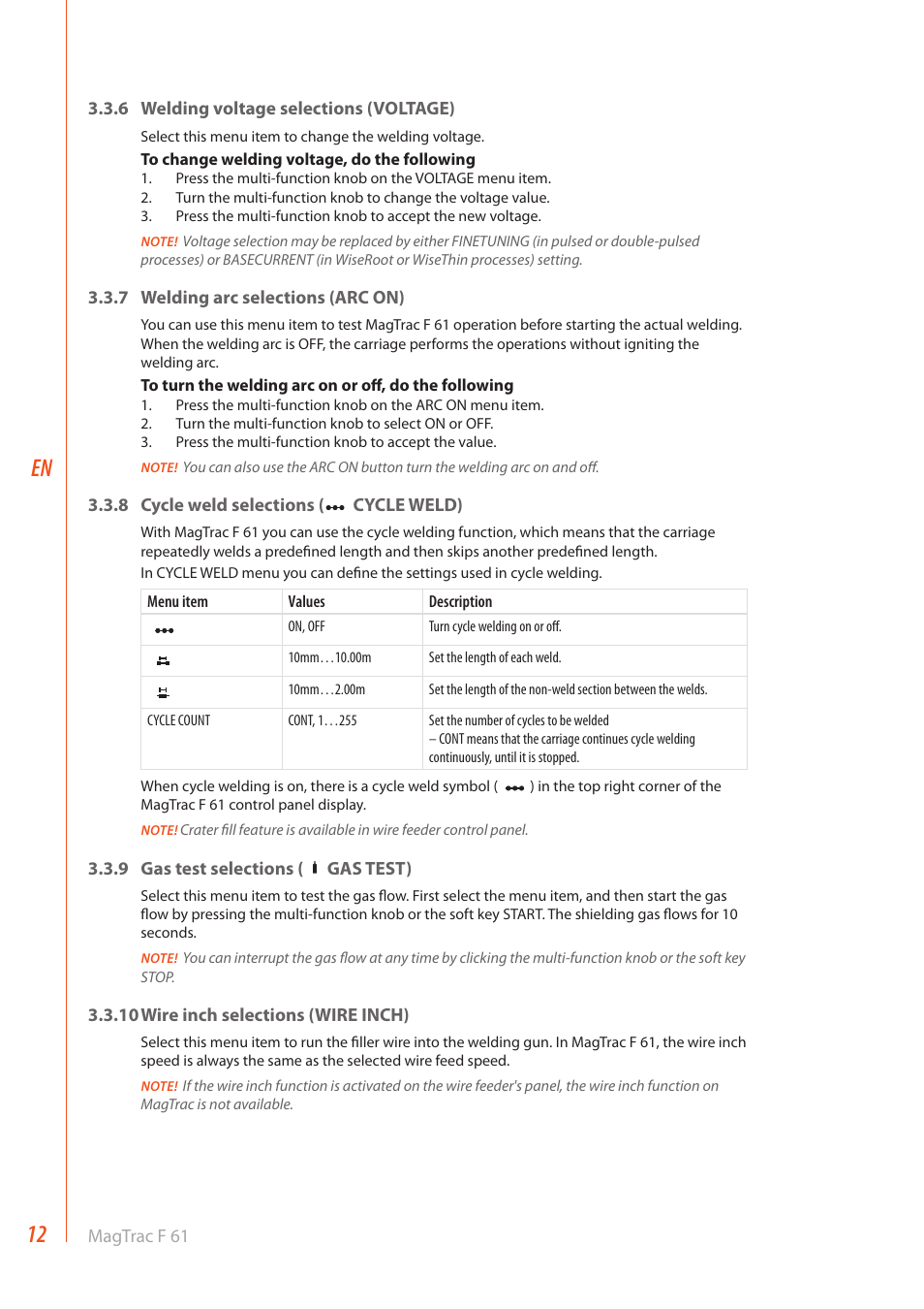Kemppi MagTrac F 61 User Manual | Page 14 / 20