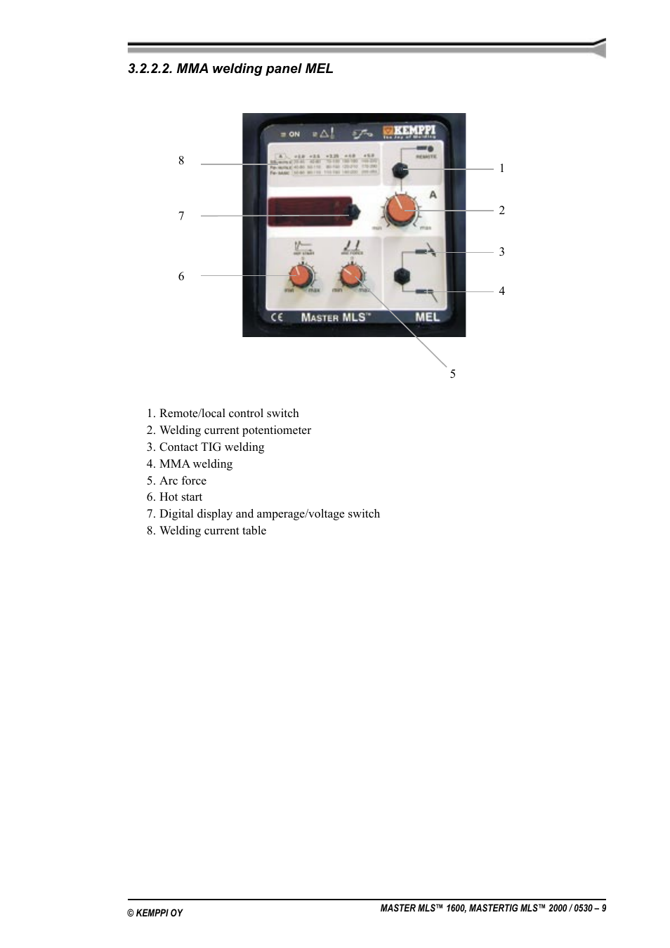 Kemppi MLS 1600 User Manual | Page 9 / 19