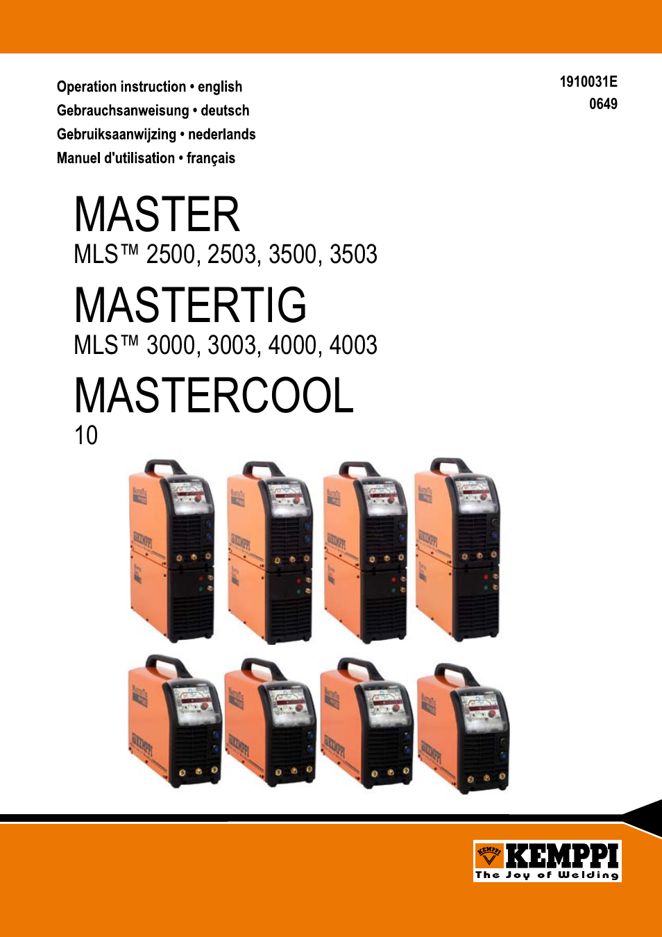 Kemppi MLS 2500 User Manual | 27 pages