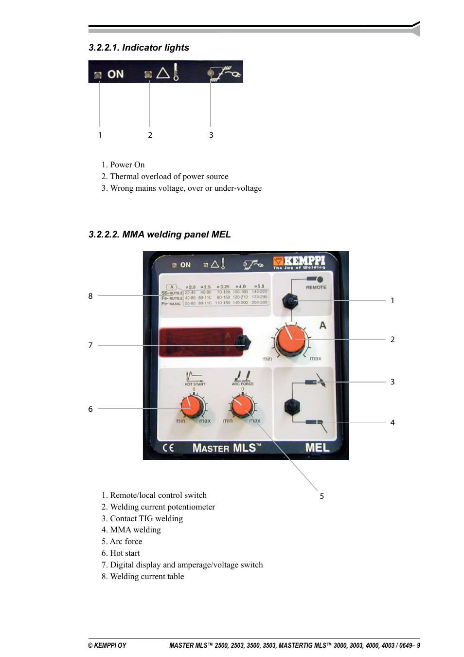 Kemppi MLS 2500 User Manual | Page 9 / 27