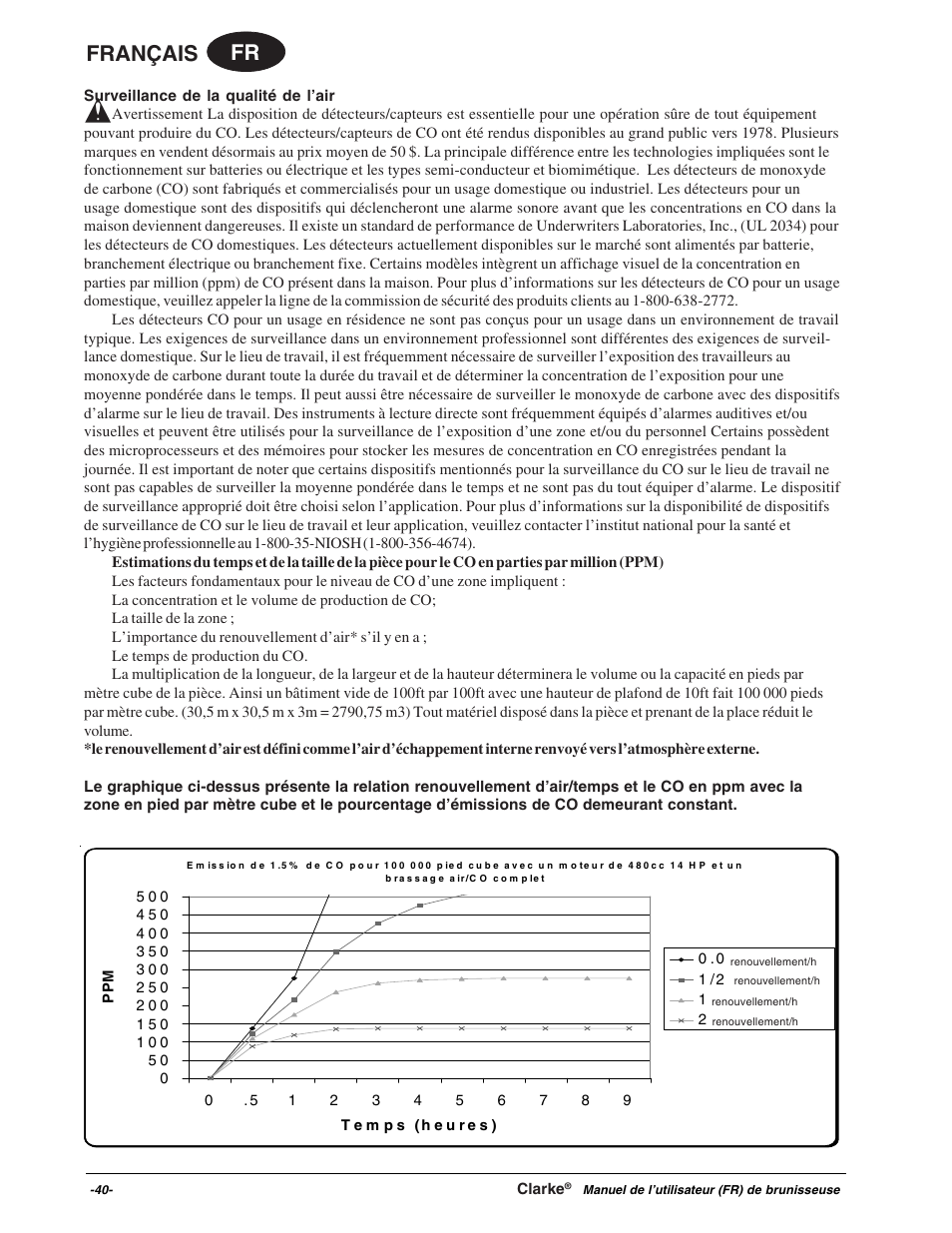 Fr français | Clarke Propane Floor Burnisher User Manual | Page 40 / 68