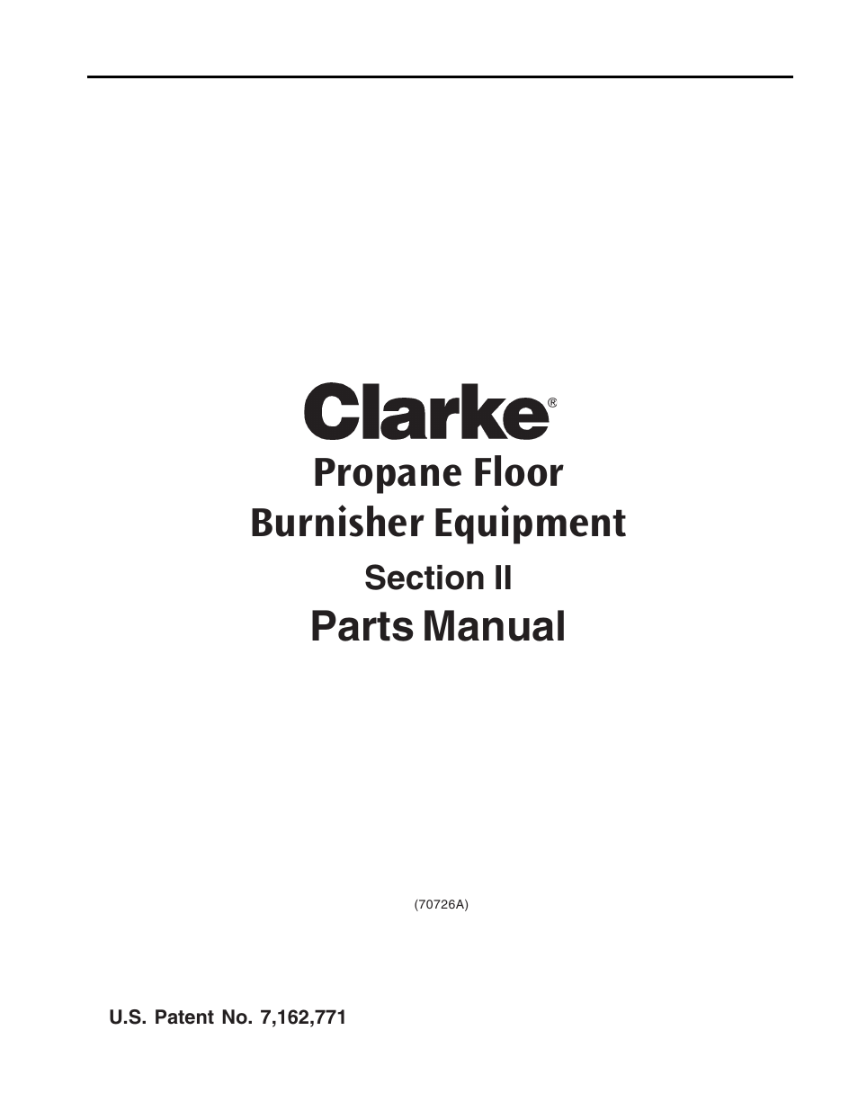 Propane floor burnisher equipment, Parts manual | Clarke Propane Floor Burnisher User Manual | Page 51 / 68