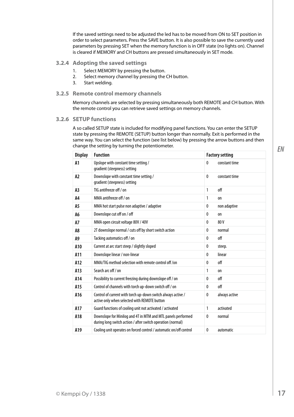 Kemppi MasterTig MLS 4000 User Manual | Page 19 / 28