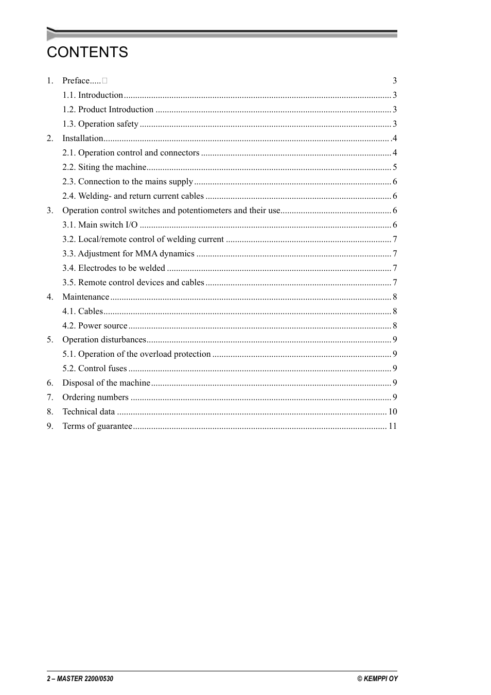 Kemppi 2200 Master User Manual | Page 2 / 12