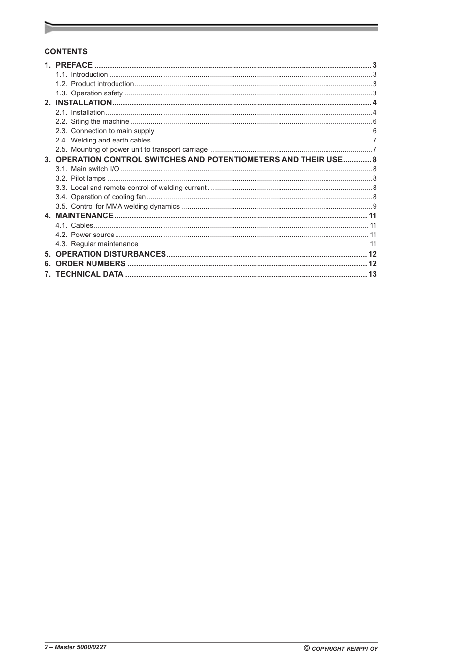 Kemppi 5000 Master User Manual | Page 2 / 14