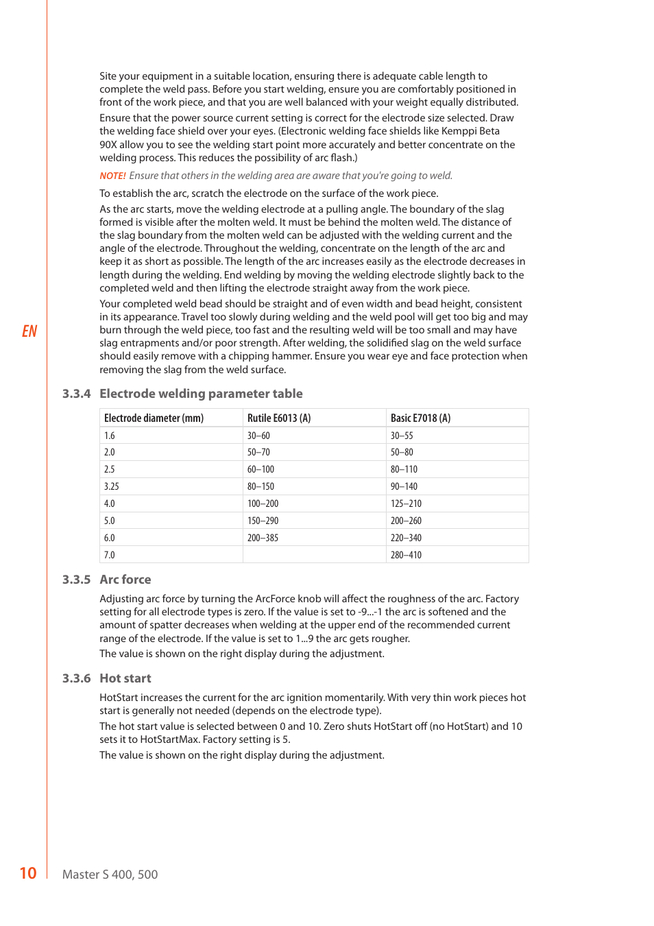 Kemppi Master S 400 User Manual | Page 12 / 20