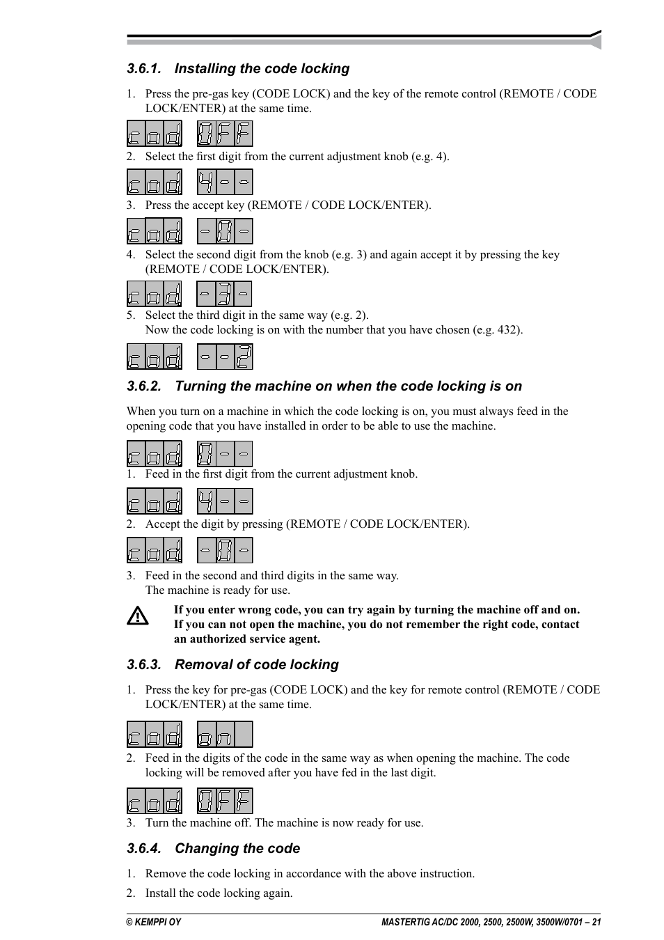 Kemppi DC 2000 User Manual | Page 21 / 33