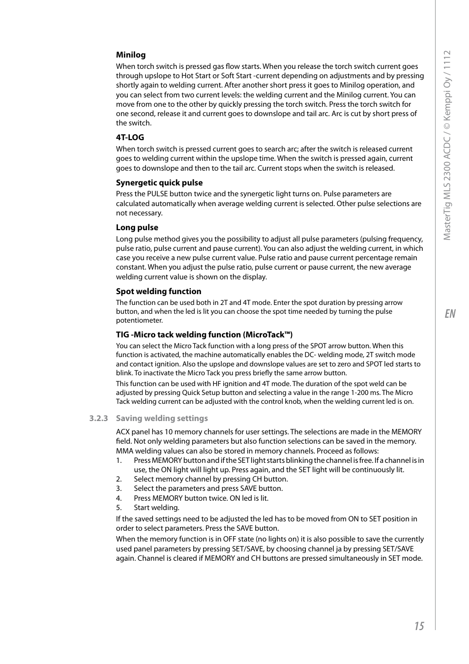 Kemppi MLS 2300 ACDC User Manual | Page 17 / 26