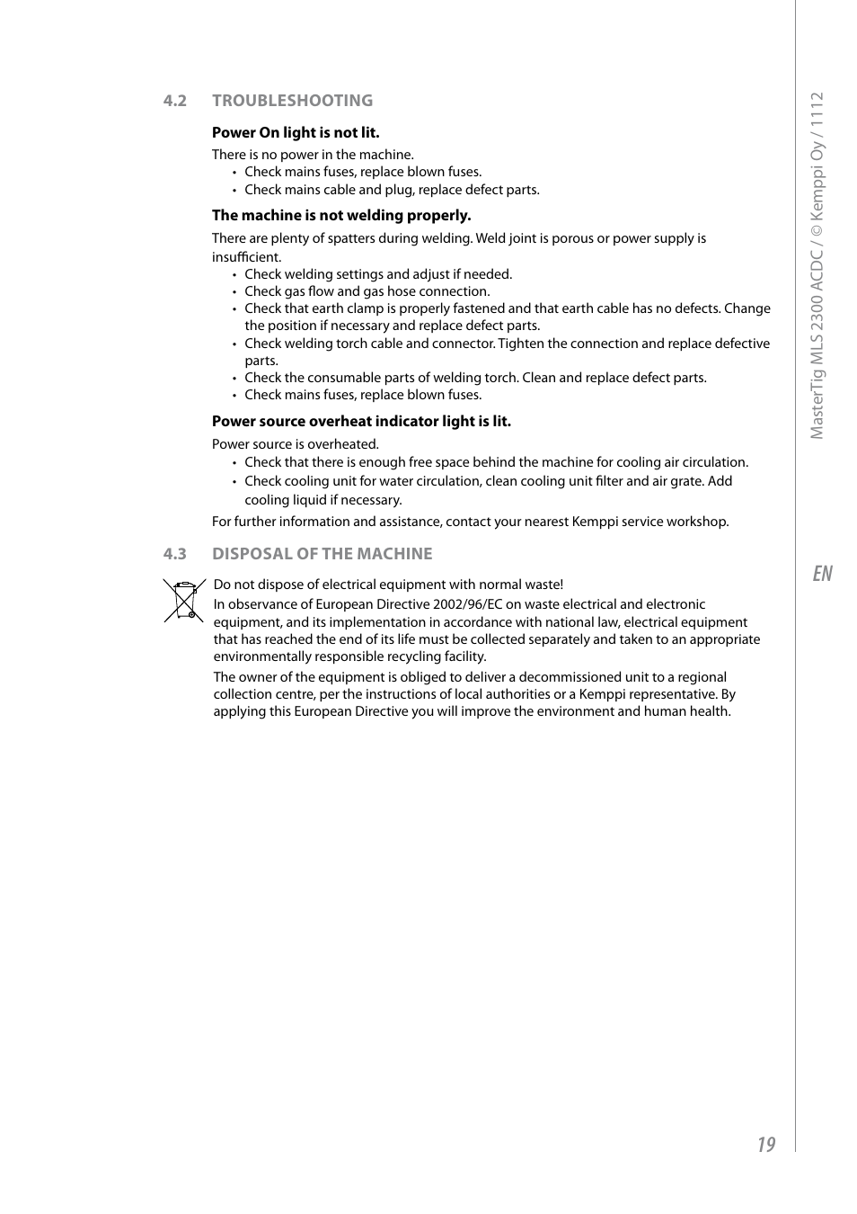 Kemppi MLS 2300 ACDC User Manual | Page 21 / 26