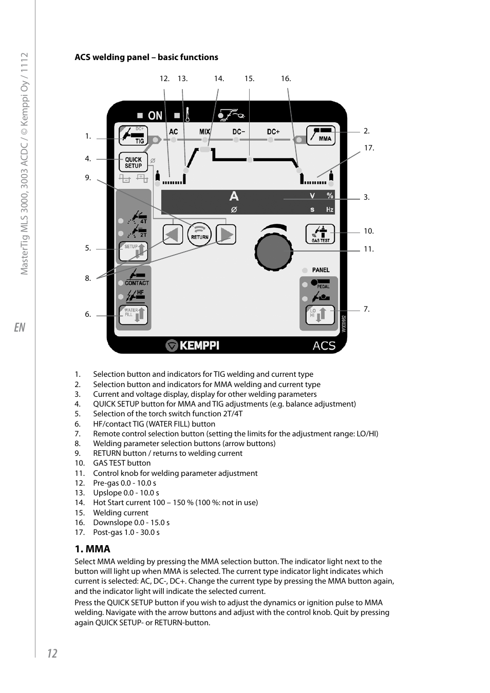 Kemppi MLS 3000 ACDC VRD User Manual | Page 14 / 28