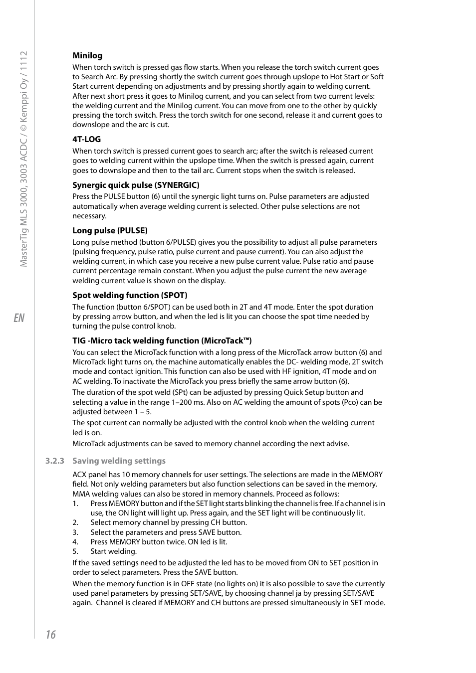 Kemppi MLS 3000 ACDC VRD User Manual | Page 18 / 28