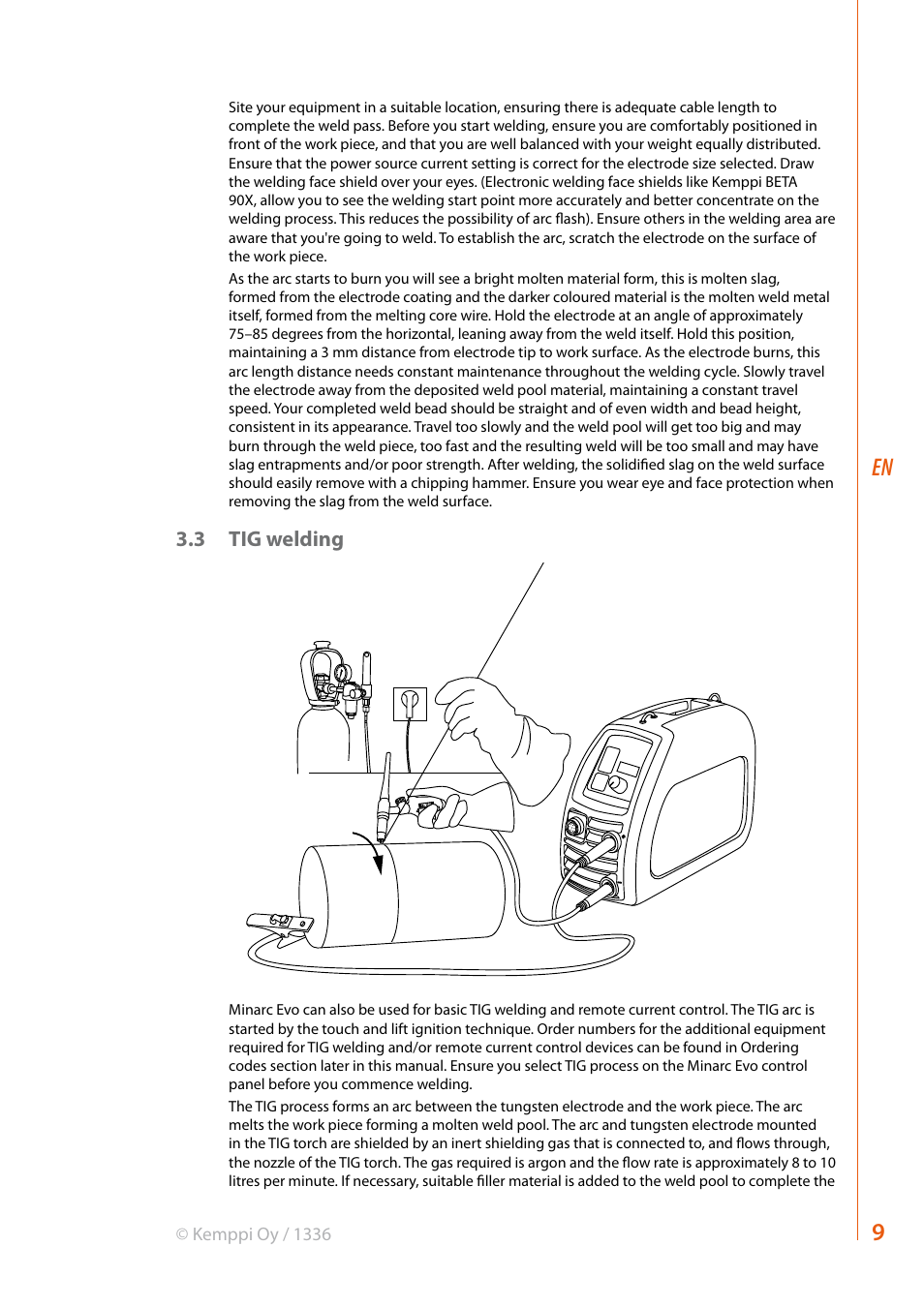 3 tig welding | Kemppi Evo 150 User Manual | Page 11 / 18