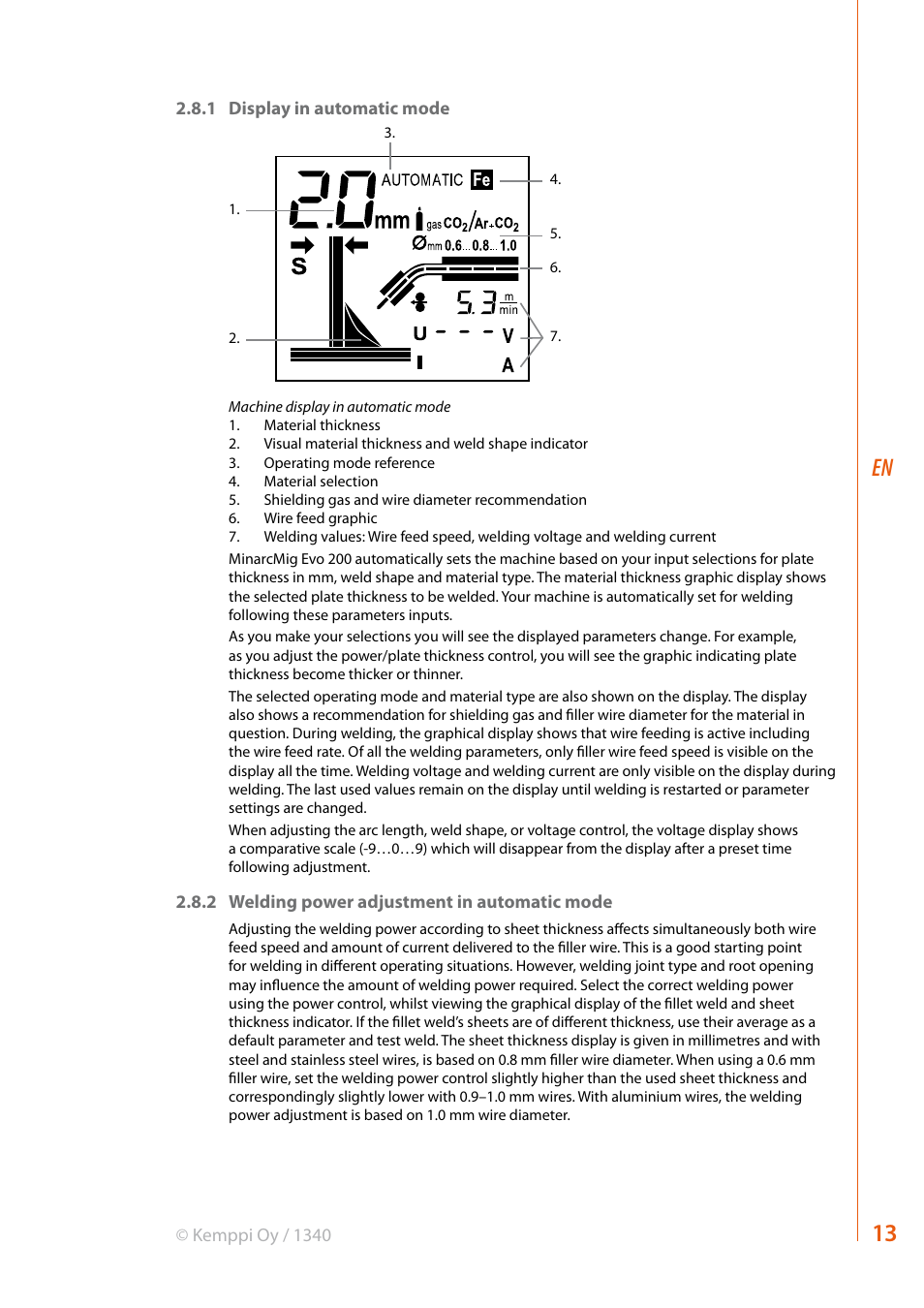 Kemppi Evo 170 User Manual | Page 15 / 26