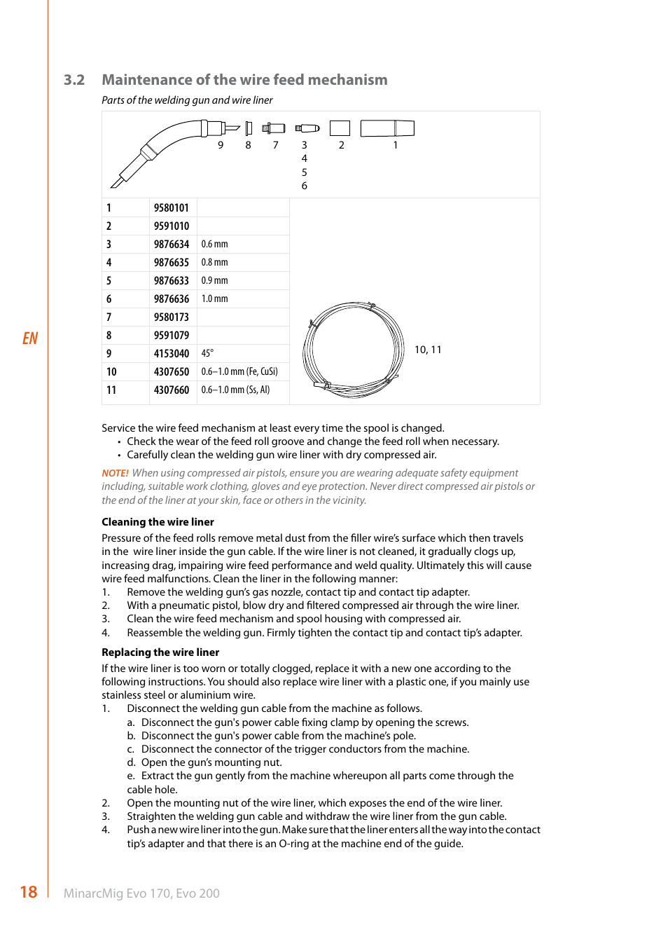 2 maintenance of the wire feed mechanism | Kemppi Evo 170 User Manual | Page 20 / 26
