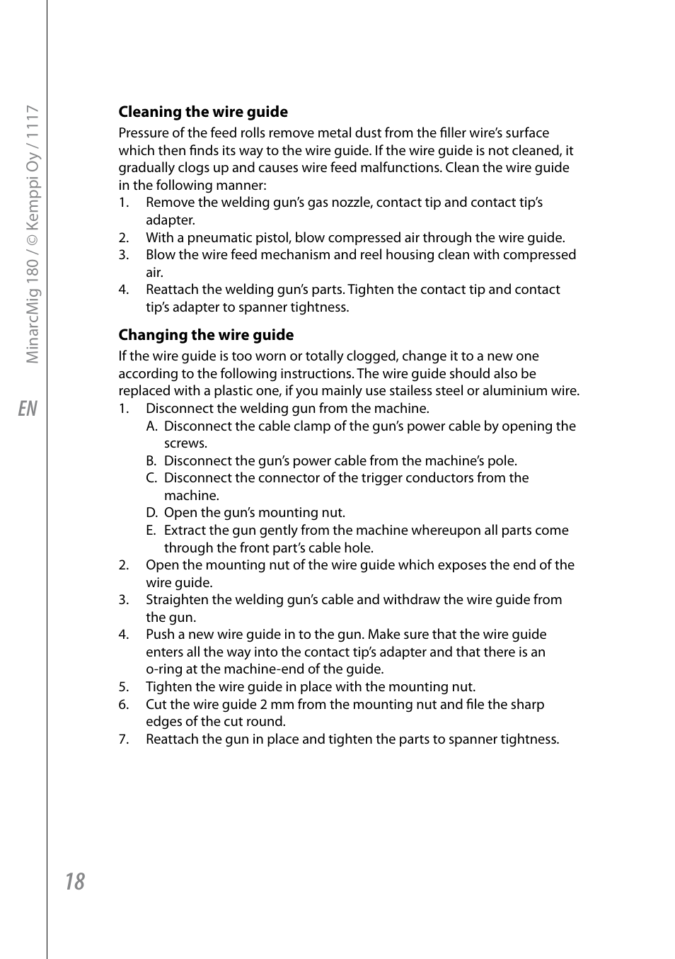 Kemppi Adaptive 180 User Manual | Page 20 / 26