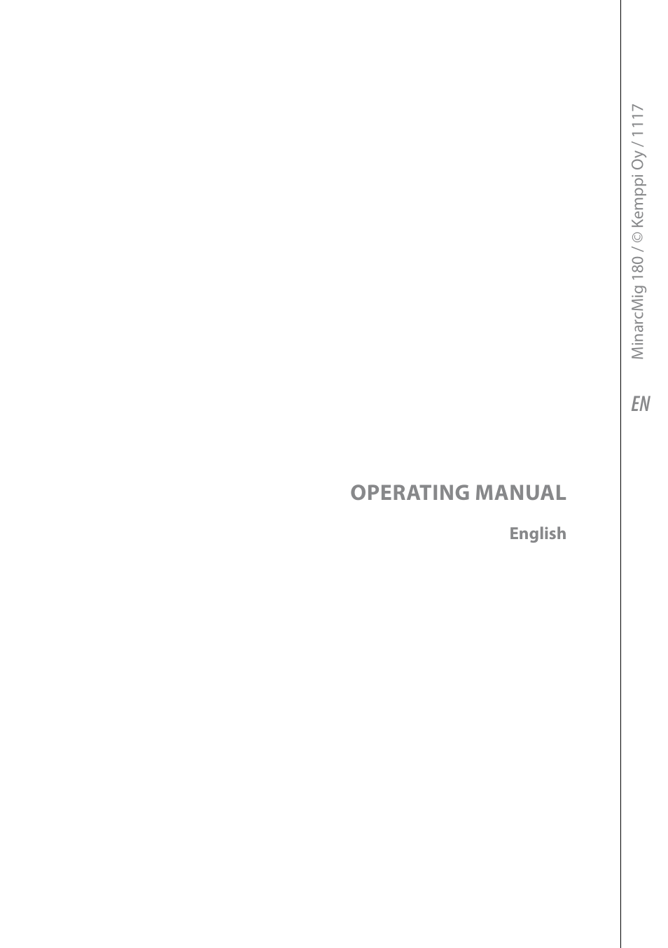 En operating manual | Kemppi Adaptive 180 User Manual | Page 3 / 26