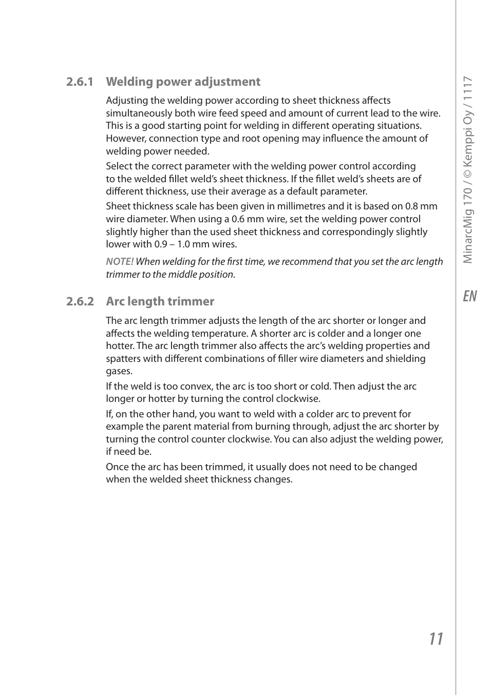 Kemppi Adaptive 170 User Manual | Page 13 / 20