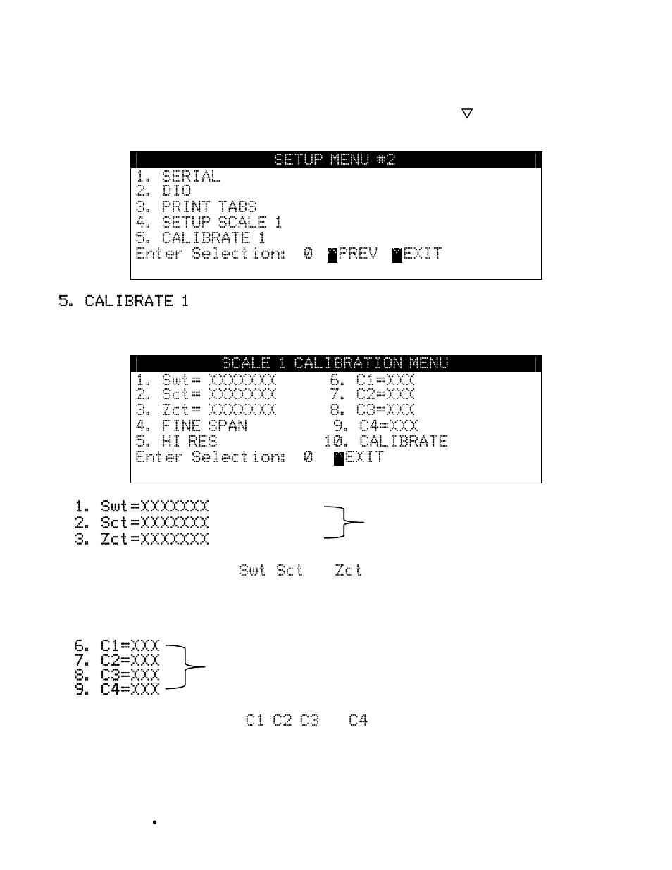 Calibration and setup, cont | Cardinal Industries 225 WEIGHT INDICATOR User Manual | Page 66 / 116