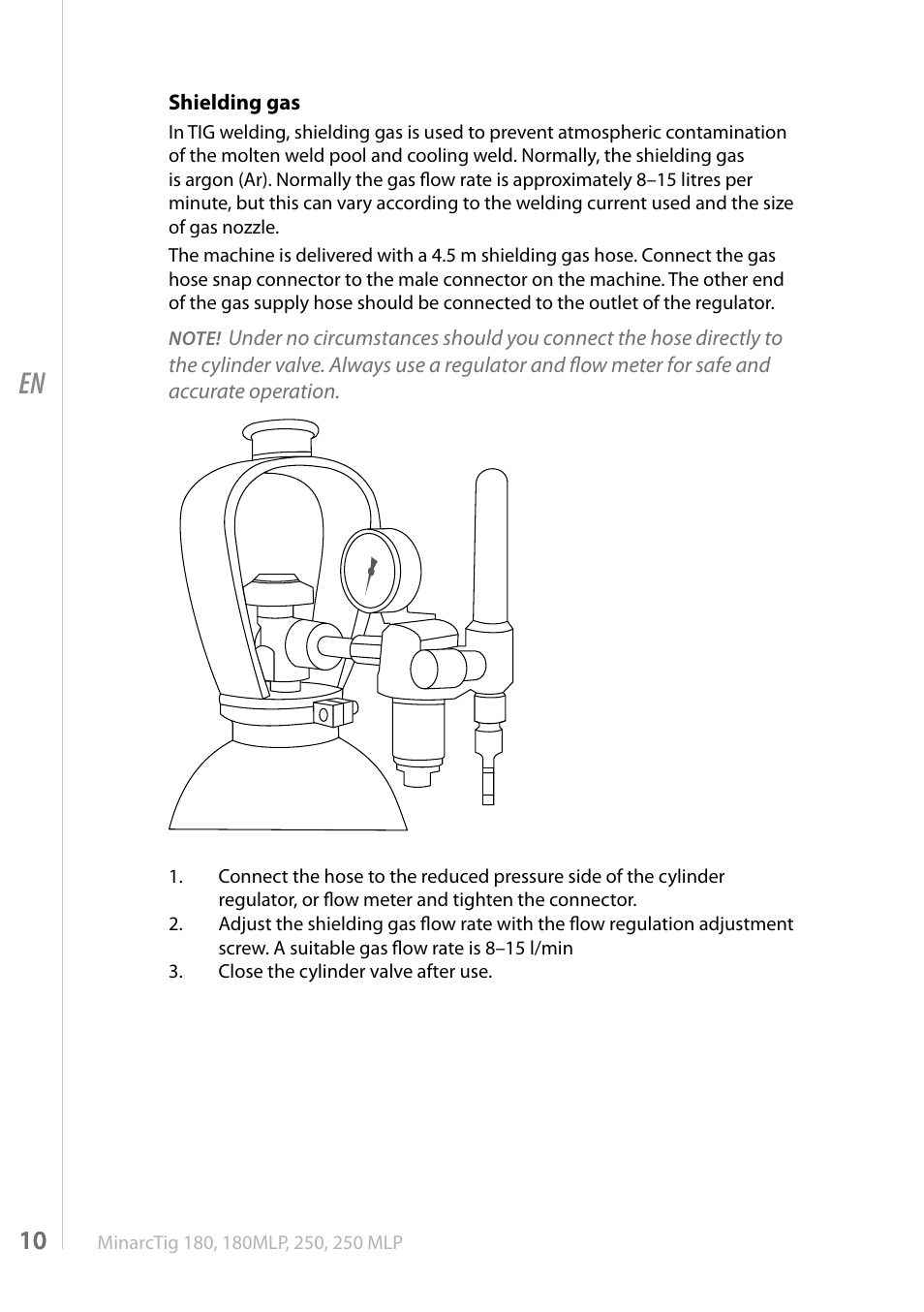 Kemppi MinarcTig 250MLP User Manual | Page 10 / 24