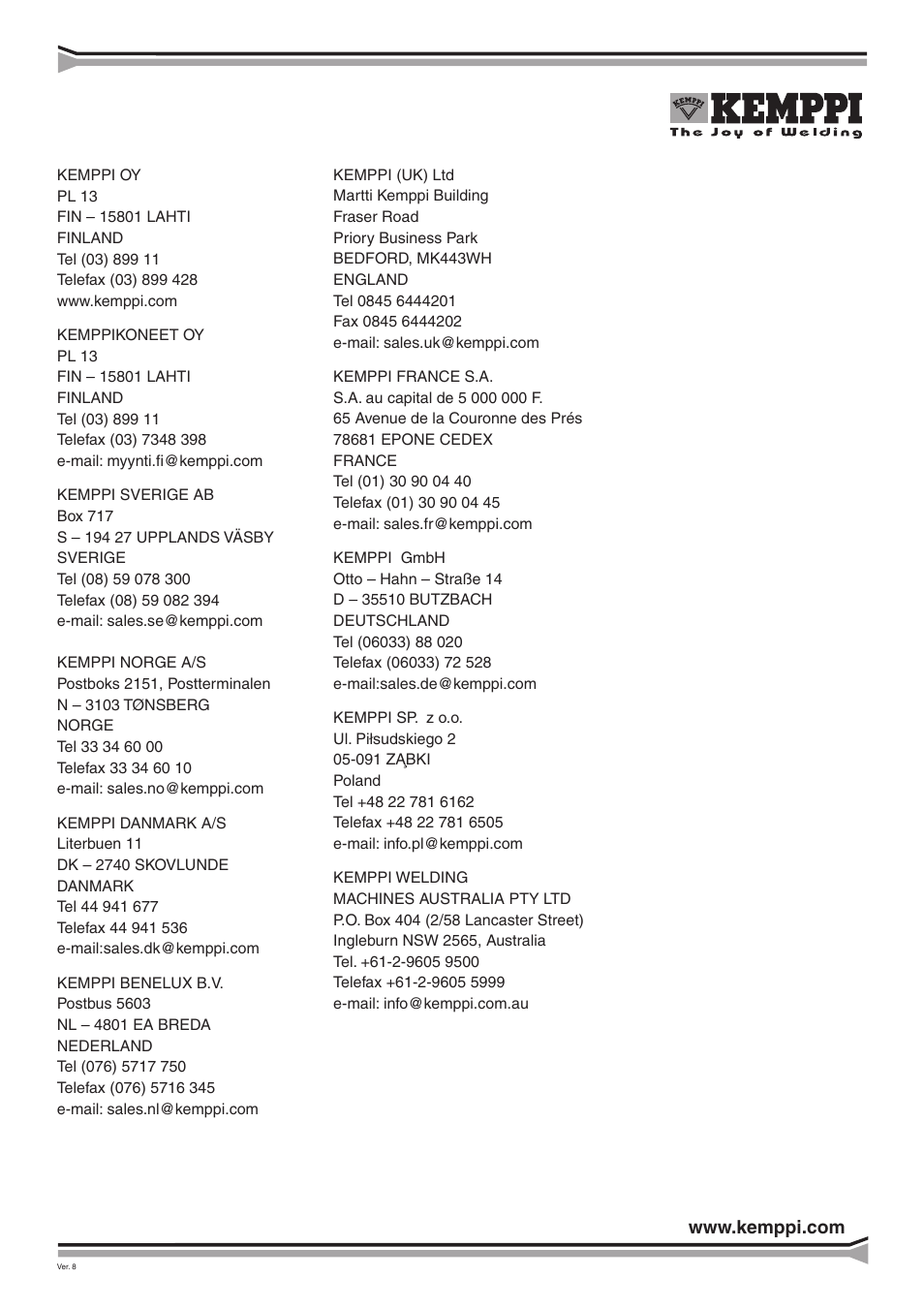 Kemppi Minarc 150 User Manual | Page 11 / 11