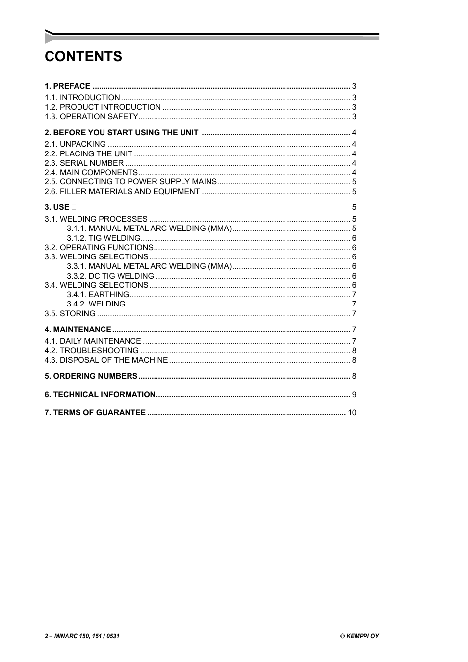 Kemppi Minarc 150 User Manual | Page 2 / 11