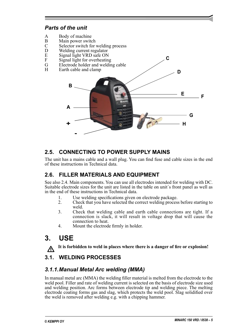 Kemppi Minarc 150 VRD User Manual | Page 5 / 11