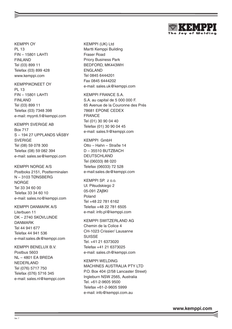 Kemppi Minarc 150AU User Manual | Page 10 / 10