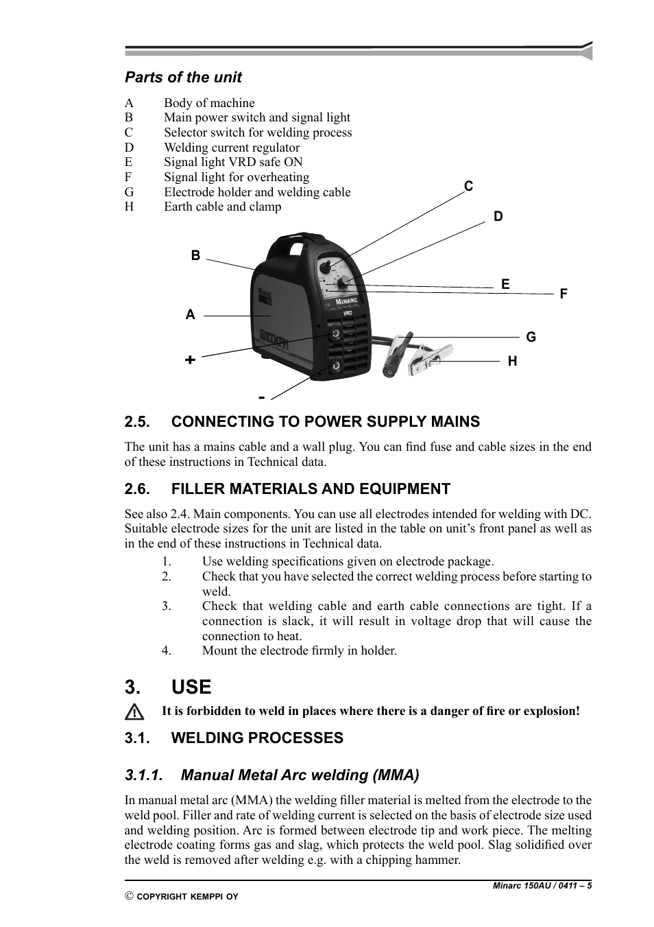 Kemppi Minarc 150AU User Manual | Page 5 / 10