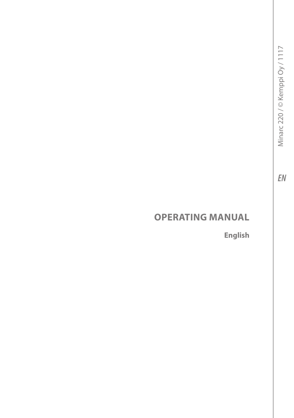 En operating manual | Kemppi Minarc 220 User Manual | Page 3 / 16