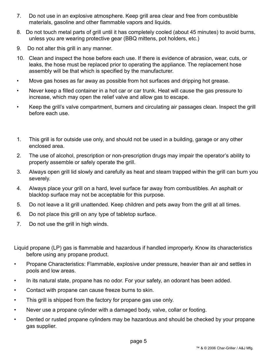 Char-Griller 5050 User Manual | Page 5 / 29