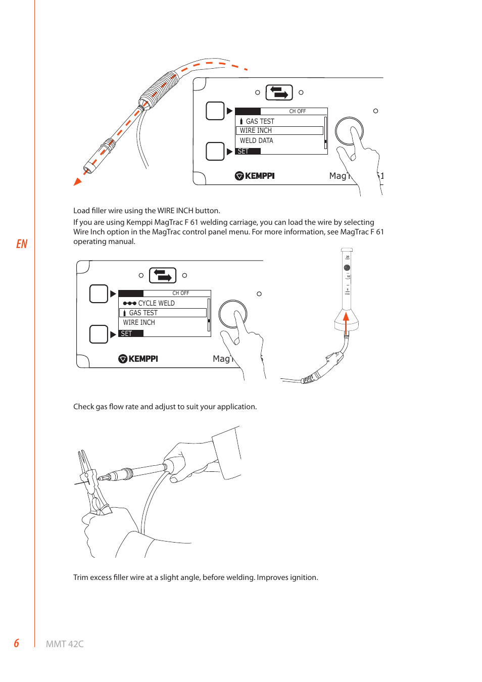 Mmt 42c, Magtrac f 61 | Kemppi MMT 42C User Manual | Page 8 / 16