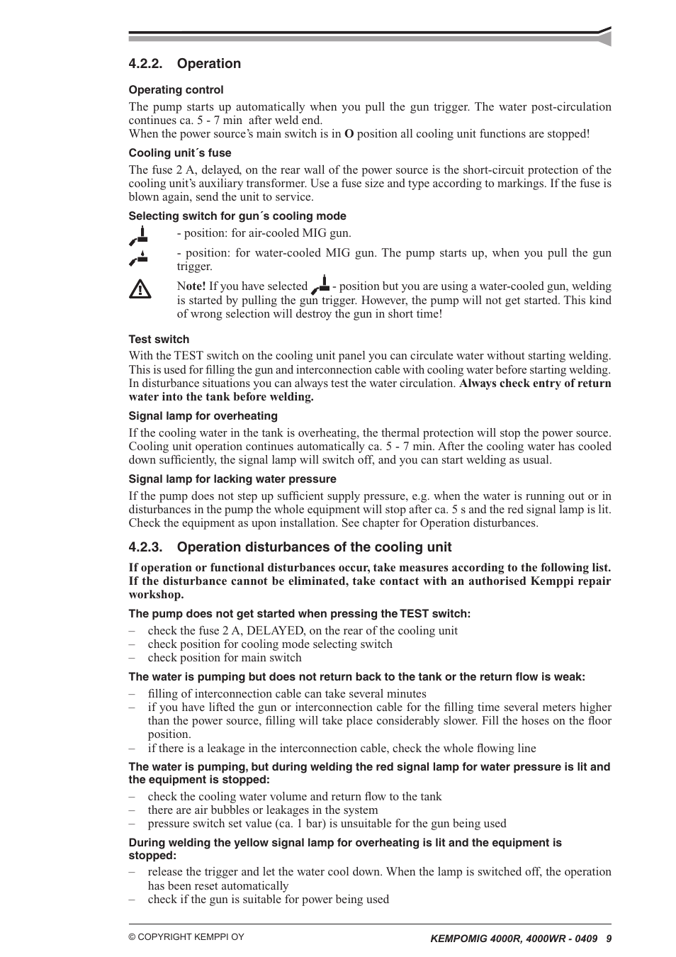 Kemppi Kempomig 4000R User Manual | Page 9 / 13