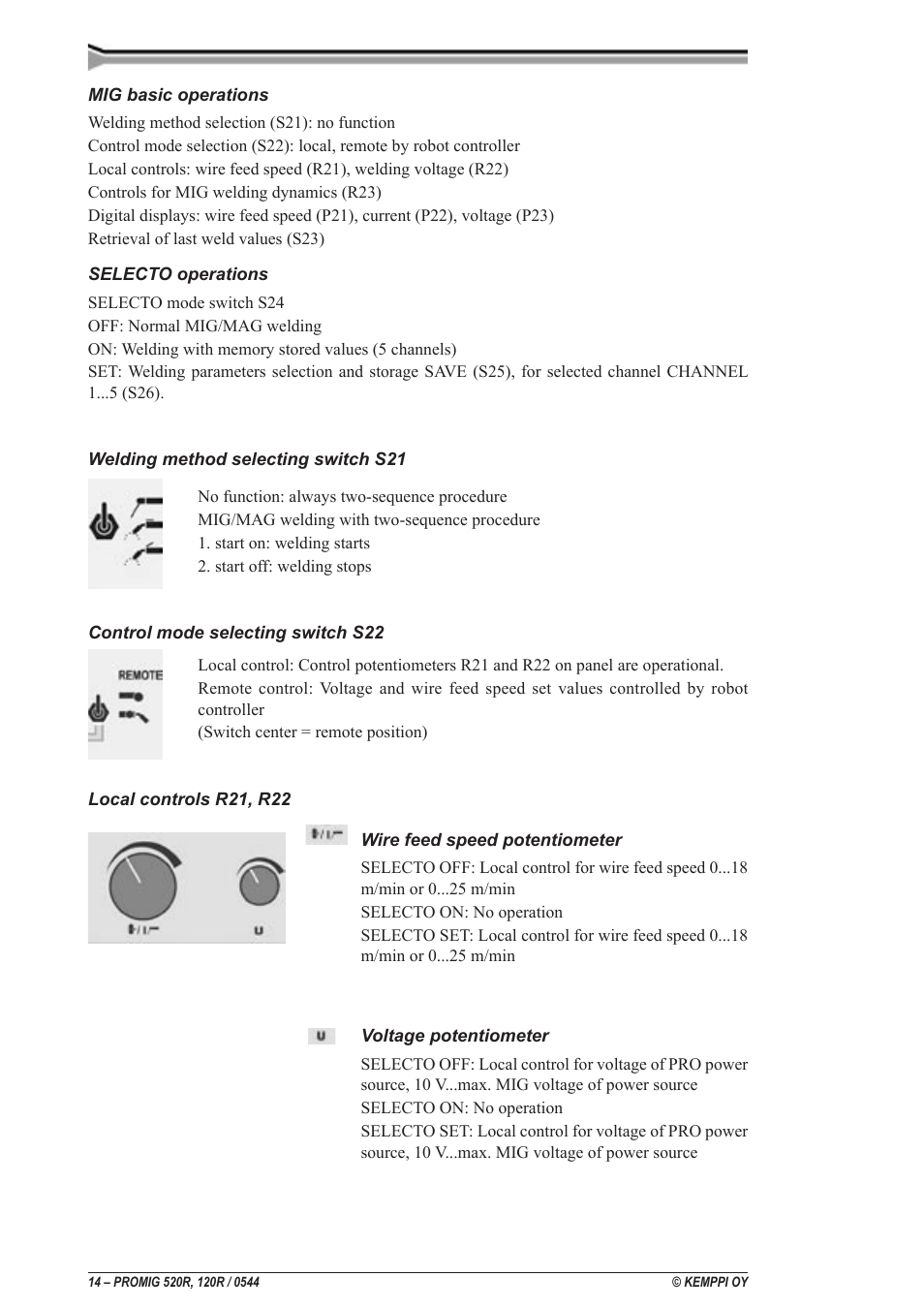 Kemppi Promig 520R User Manual | Page 14 / 29