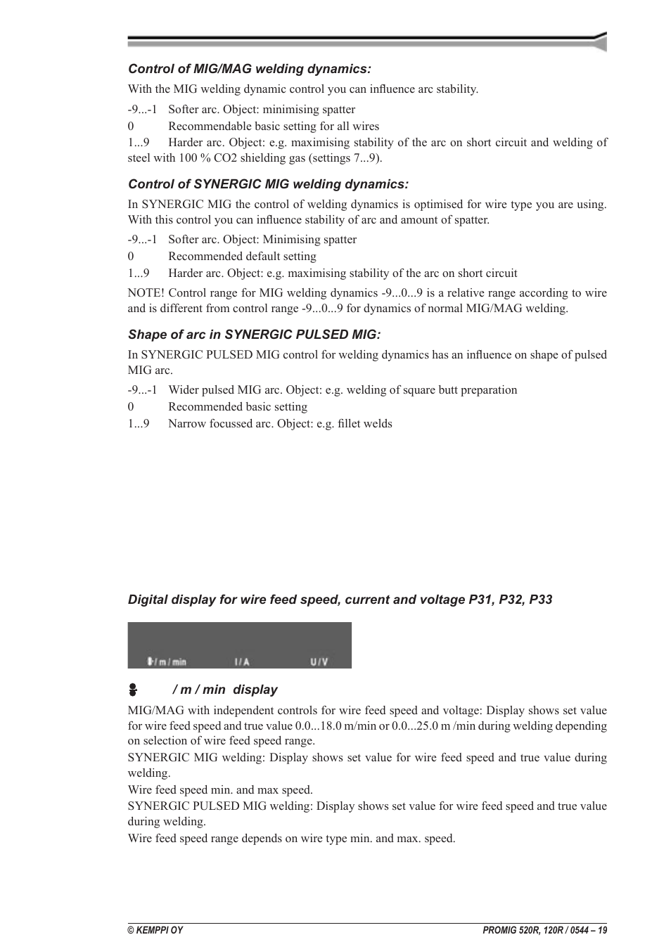 Kemppi Promig 520R User Manual | Page 19 / 29