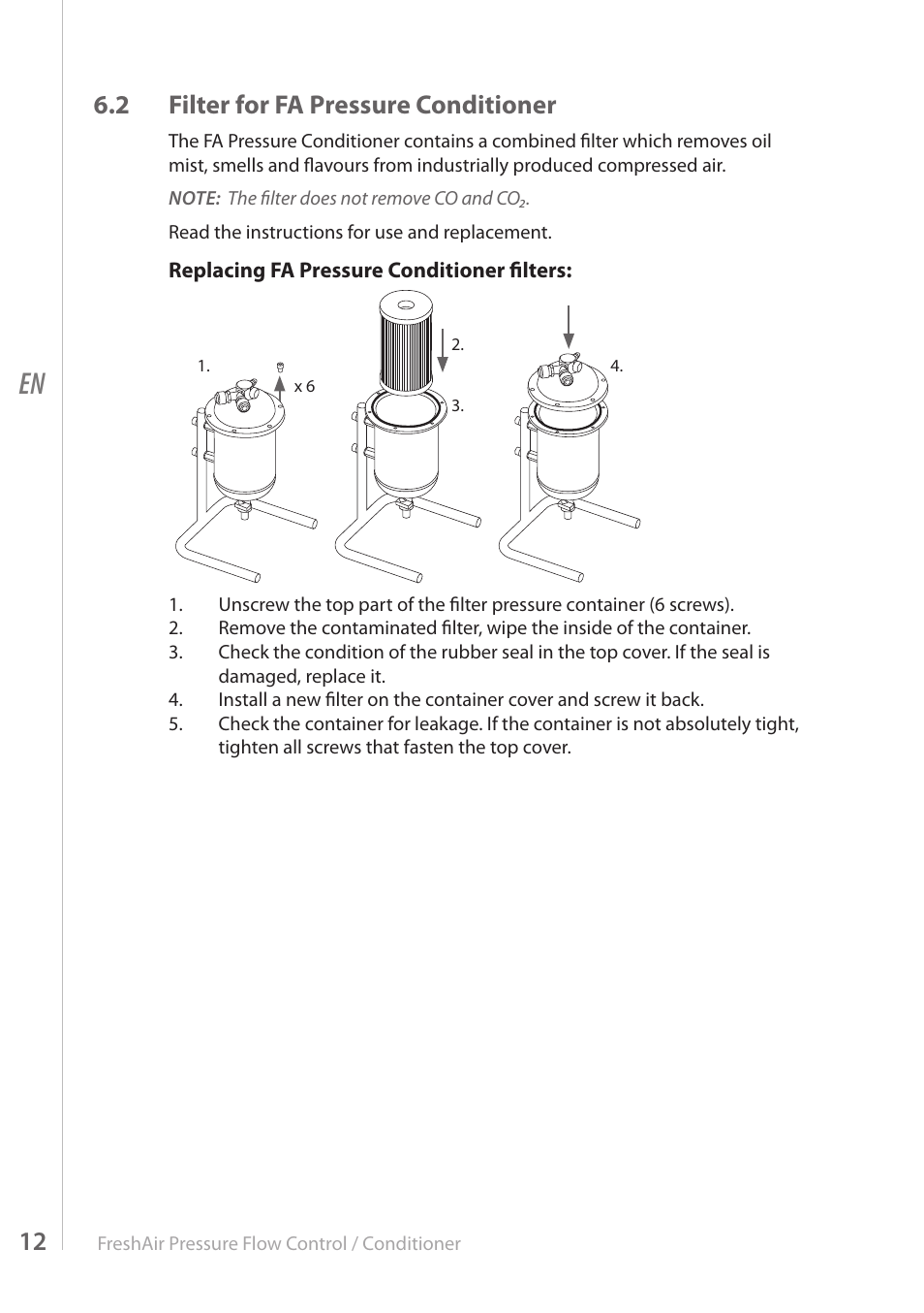 2 filter for fa pressure conditioner | Kemppi FreshAir Pressure Flow Control unit User Manual | Page 12 / 16